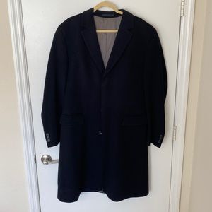 42L Hugo Boss Wool and Cashmere Blend Deep Navy Blue Peacoat (2001 Vintage)